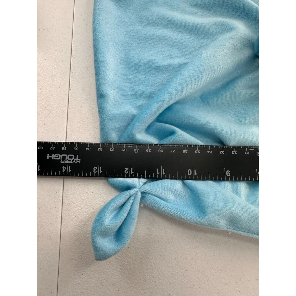 Pro Goleem Blue Dinosaur Baby Lovey Security Blanket Satin Backing Knotted‎ Ends